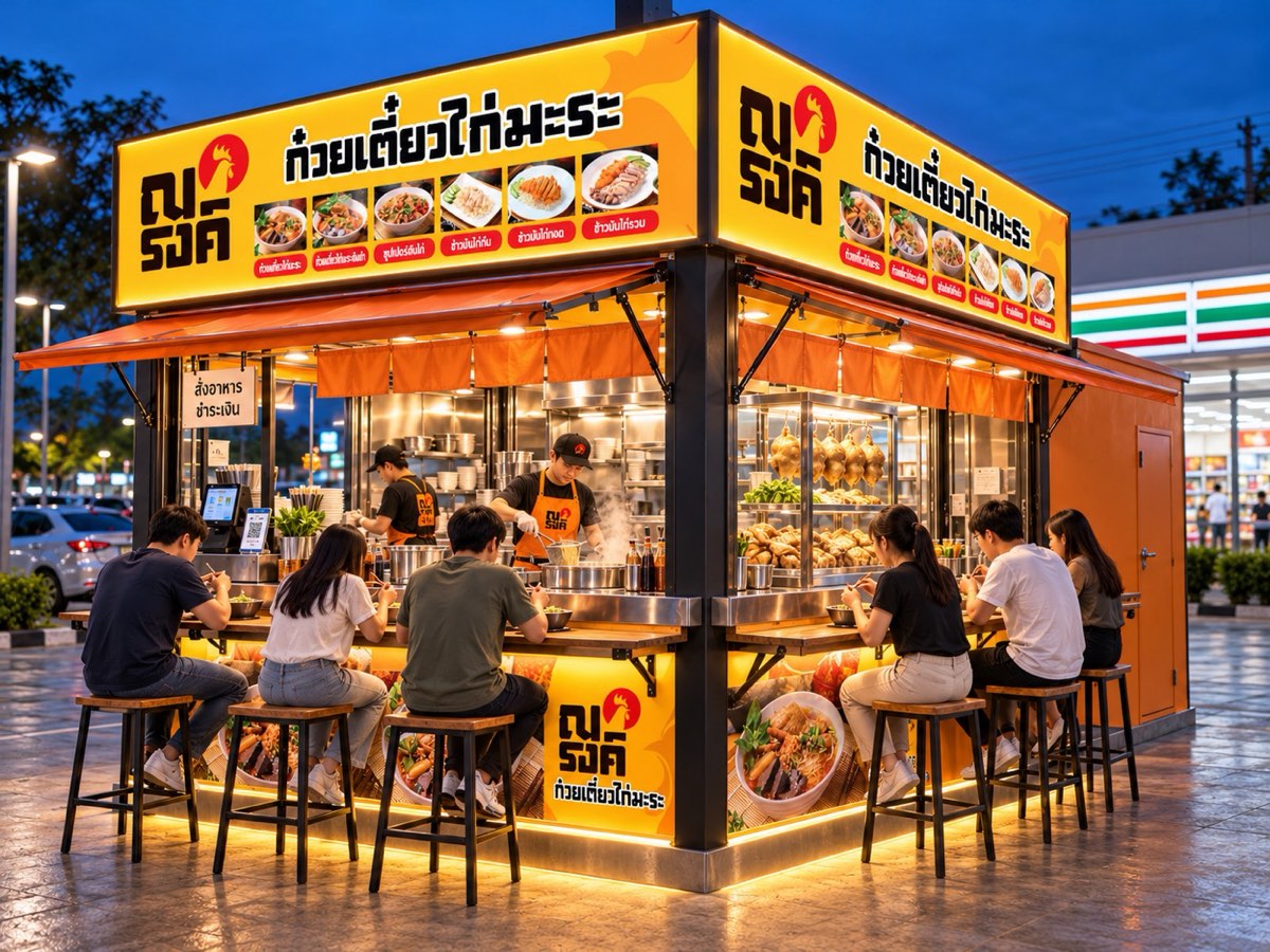 ซุ้มแฟรนไชส์ก๋วยเตี๋ยวไก่มะระ K1 ขนาด 3x3 เมตร