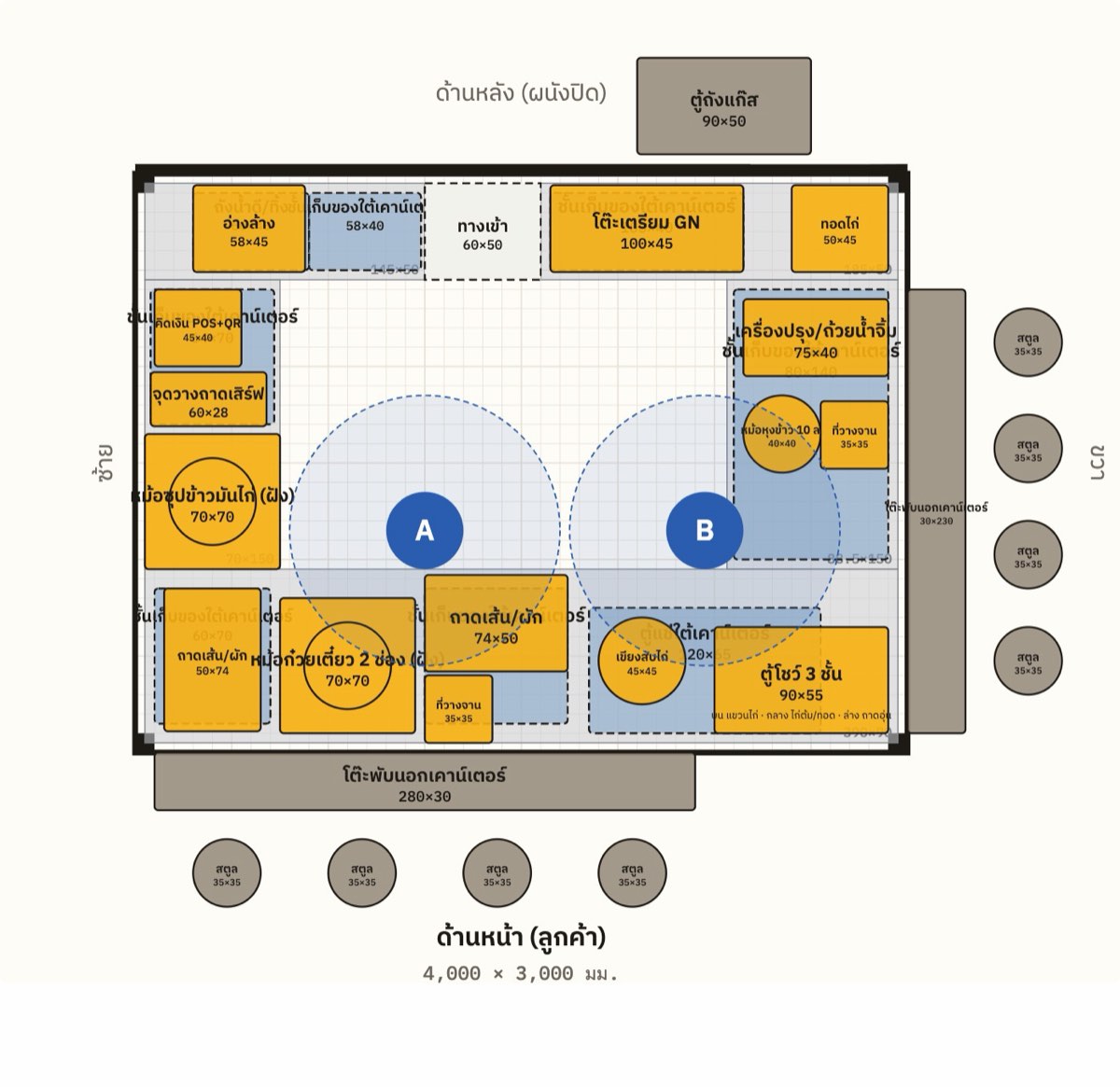 ผังพื้นซุ้ม K2 ขนาดจริง